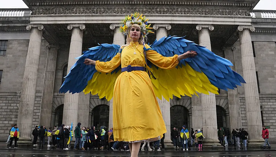 Ukrainians Gather In Dublin For Third Anniversary Of Russian Invasion