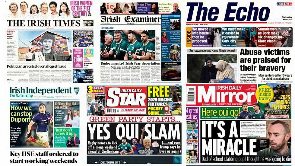 What The Papers Say: Saturday's Front Pages