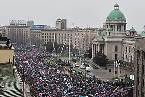More Than 100,000 Join Protest Against Serbian Government In Belgrade