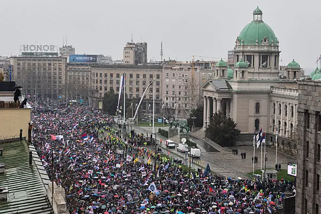 More Than 100,000 Join Protest Against Serbian Government In Belgrade