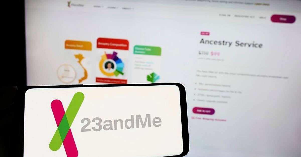 Комплект за тестване на ДНК 23andme файлове за фалит в САЩ 