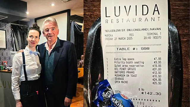 Restaurant Which Hit Michael O'leary With Ryanair-Style Charges Hopes He Sees Funny Side
