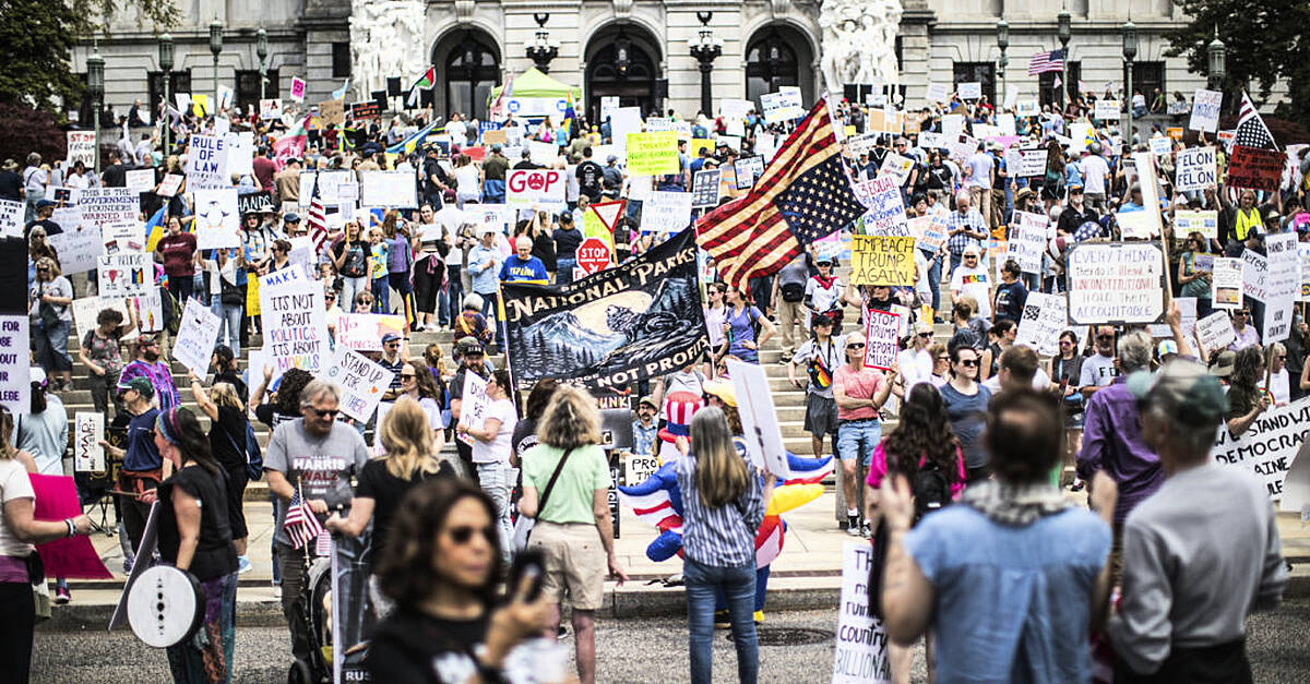 Anti-Trump protesters rally across the US