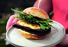 Tom Kerridge’s Halloumi And Aubergine Burgers