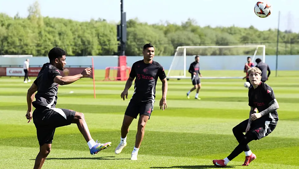 Amad Diallo And Matthijs De Ligt Train As Man United Prepare To Travel To Bilbao