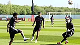 Amad Diallo And Matthijs De Ligt Train As Man United Prepare To Travel To Bilbao