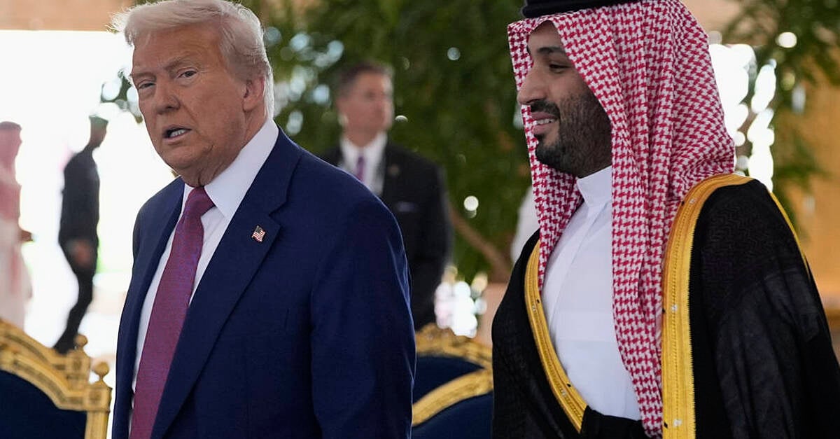 Saudi crown prince welcomes Trump to kingdom as he begins Middle East tour