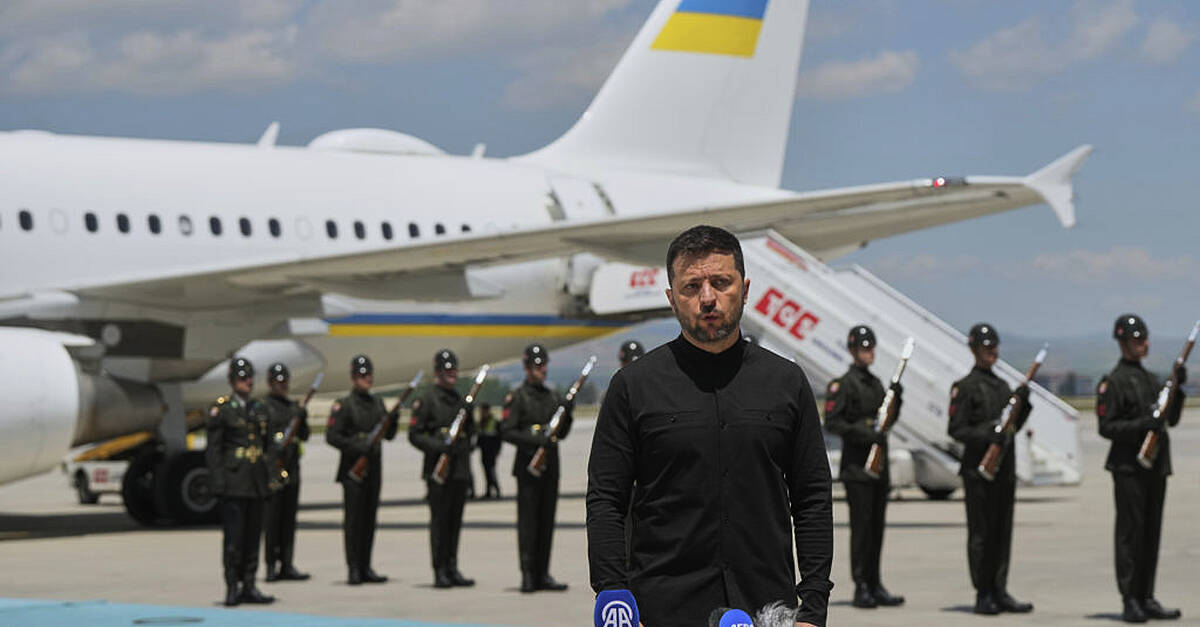 Ukraine’s Zelenskiy arrives for peace talks but Russia’s Putin stays away
