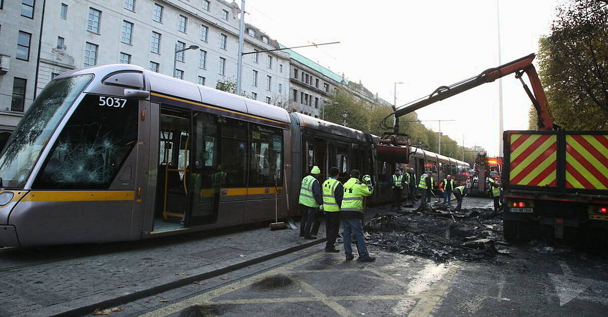 Man who started fire on Luas during Dublin riots to be sentenced in October