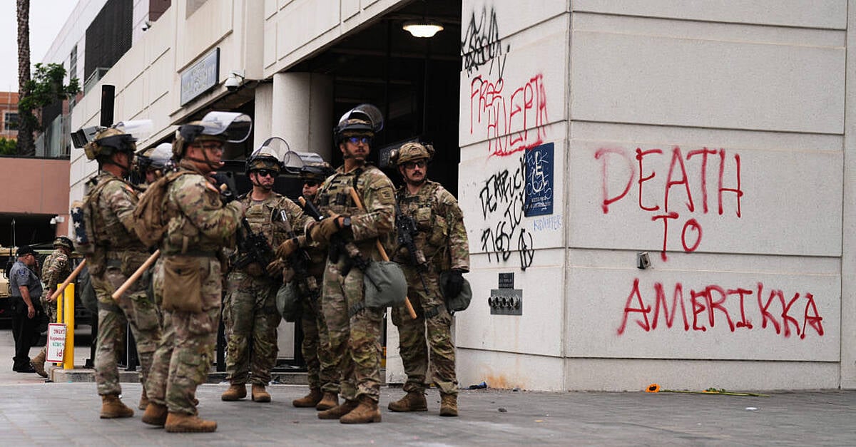 National Guard face protesters hours after arriving in LA on Trump’s orders
