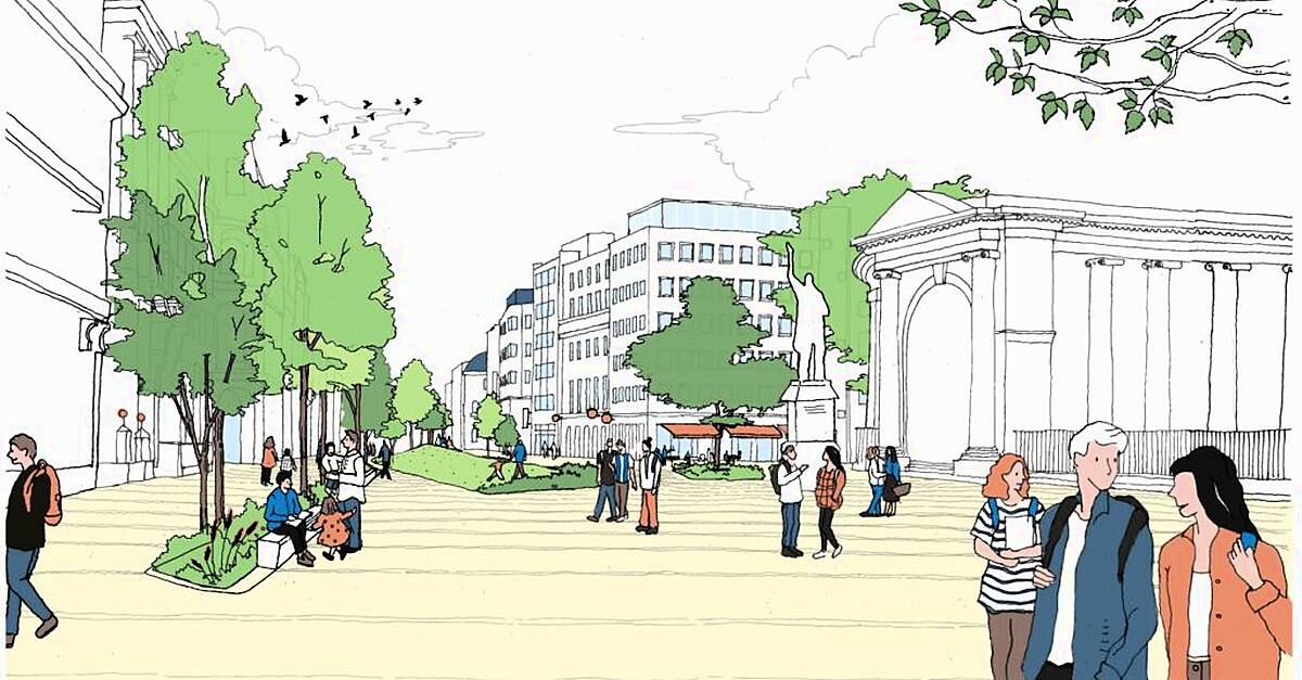 Dublin City Council unveils plans for multi-million euro traffic free College Green Plaza