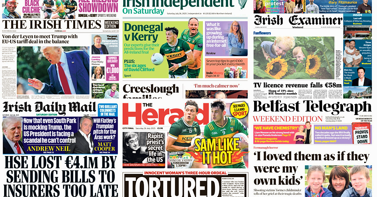 What the papers say: Saturday`s front pages