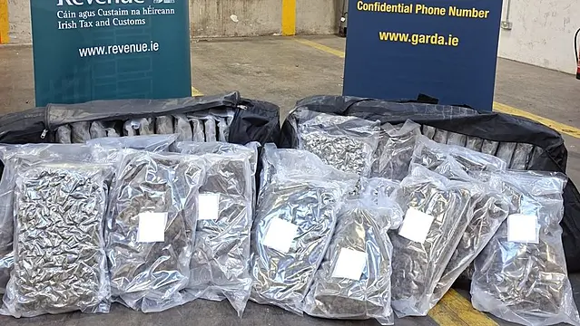 Two men (30s) arrested after over €1m worth of cannabis seized in Meath