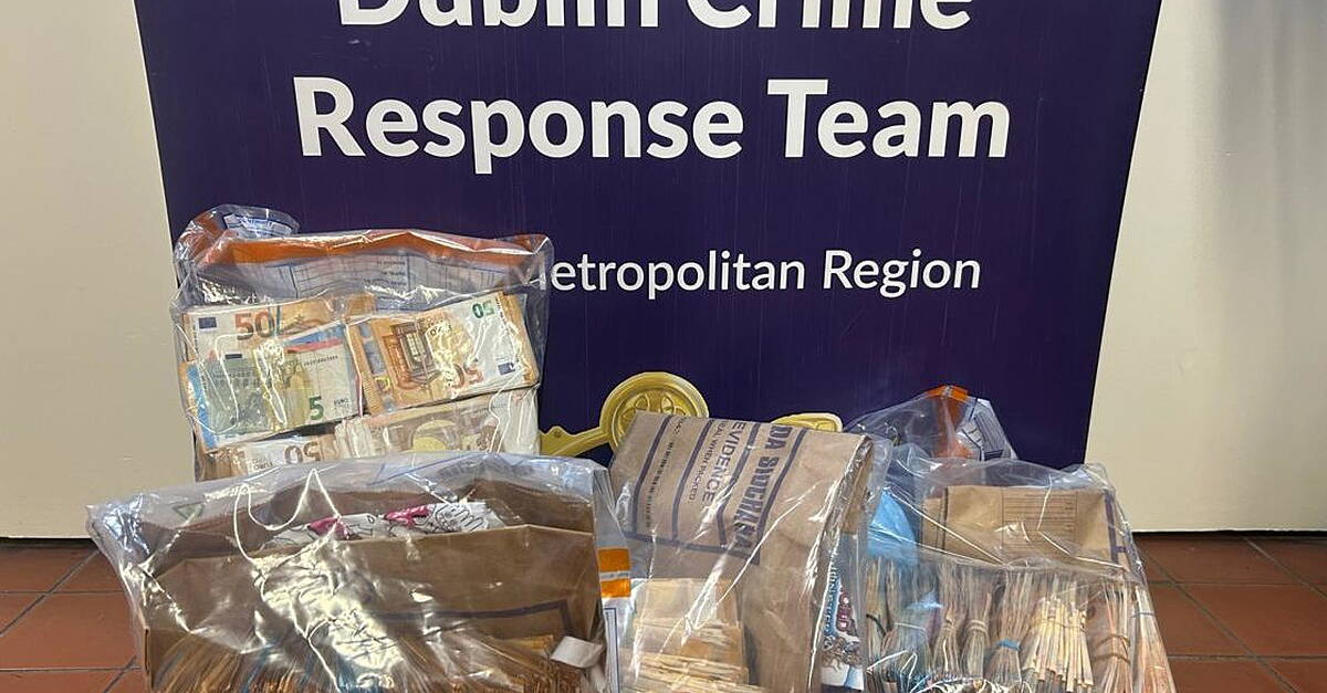 Man (40s) charged after over €188k of cash and drugs seized in Co Dublin