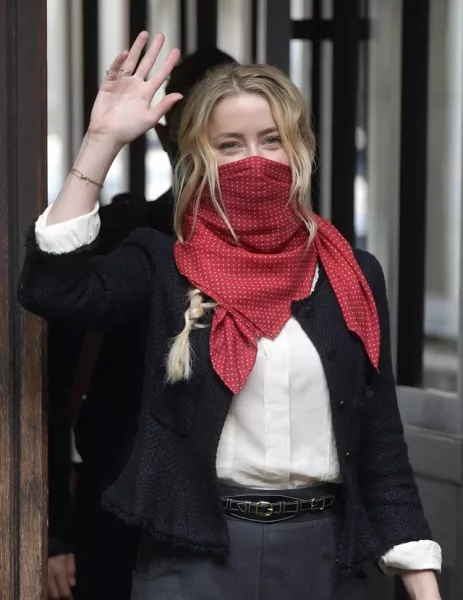 Actress Amber Heard at the High Court (Victoria Jones/PA)