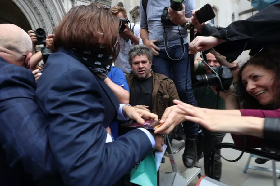 Johnny Depp arriving at the High Court (Yui Mok/PA)