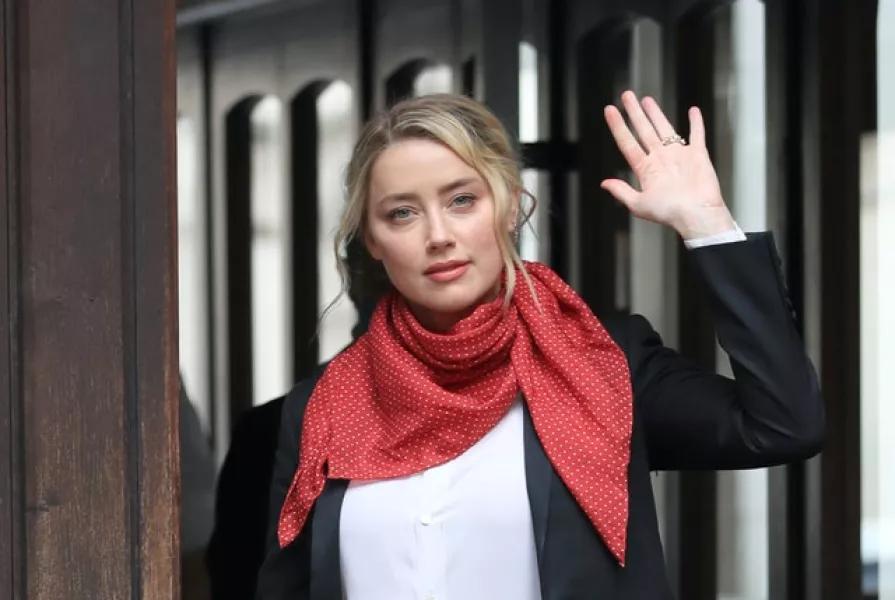 Actress Amber Heard at the High Court in London (Aaron Chown/PA)