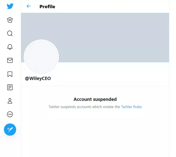 Wiley’s account has been suspended for violating Twitter’s rules (Twitter/PA)