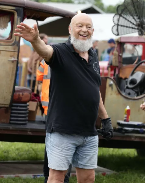 Michael Eavis backstage at the Glastonbury Festival, at Worthy Farm in Somerset, in 2015 (Yui Mok/PA)