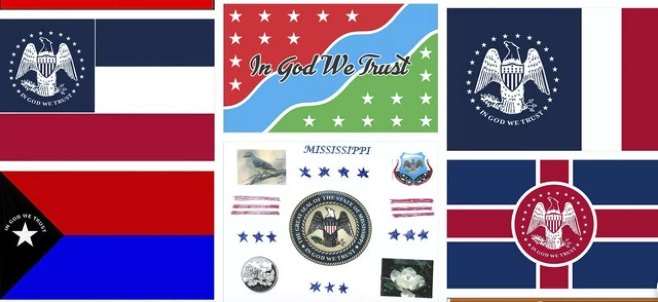 Designs for the new state flag (Mississippi Department of Archives/PA)