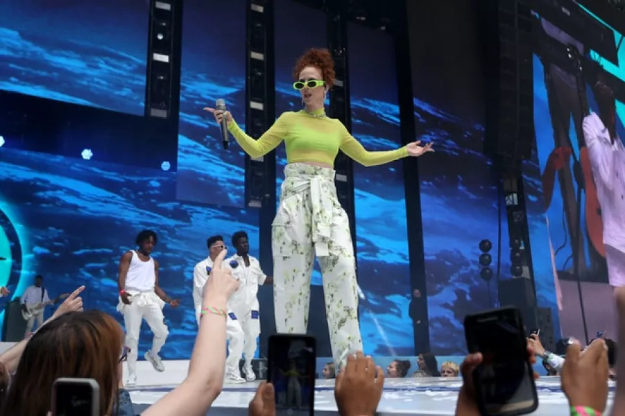 Jess Glynne on stage during Capital’s Summertime Ball (Isabel Infantes/PA)
