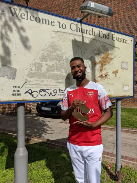 Nines with his Official Charts Company award (Official Charts Company/PA)