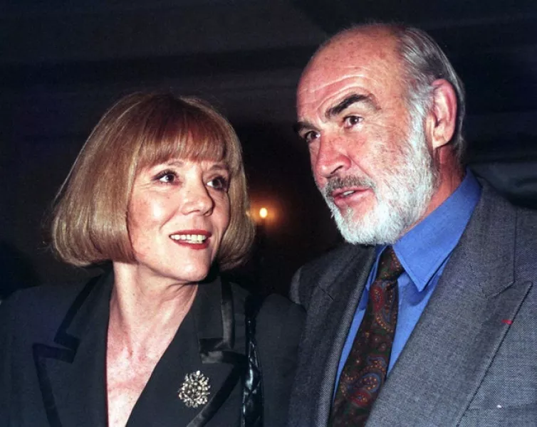 With Sean Connery at the Evening Standard Drama Awards in 1996 (PA)