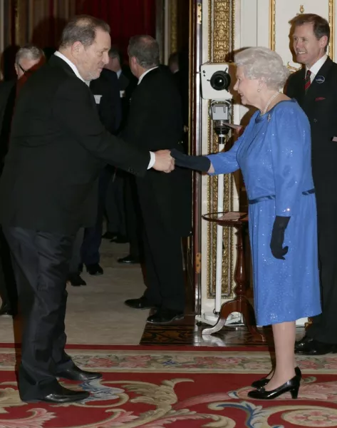 The Queen meeting Harvey Weinstein during a reception at Buckingham Palace (Yui Mok/PA)