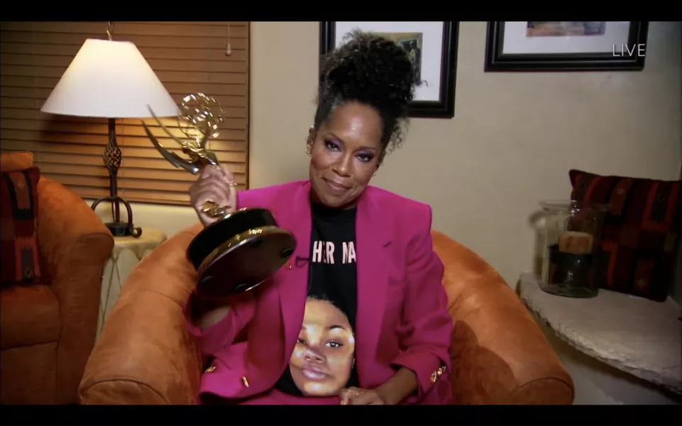 Regina King added another Emmy to her bulging trophy case and wore a T-shirt bearing the face of Breonna Taylor, who was killed by police (ABC/PA)