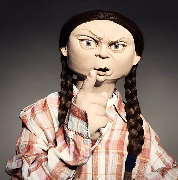 Grega Thunberg in puppet form (Mark Harrison/Spitting Image)