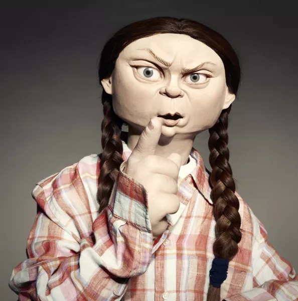 Grega Thunberg in puppet form (Mark Harrison/Spitting Image)
