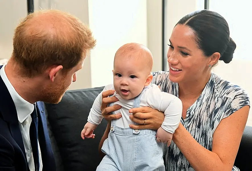 The Duke and Duchess of Sussex with their son Archie (Toby Melville/PA)