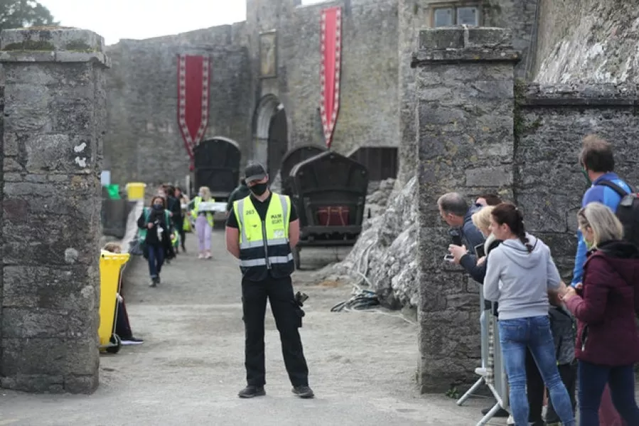 Filming at Cahir Castle in Co Tipperary (Niall Carson/PA)
