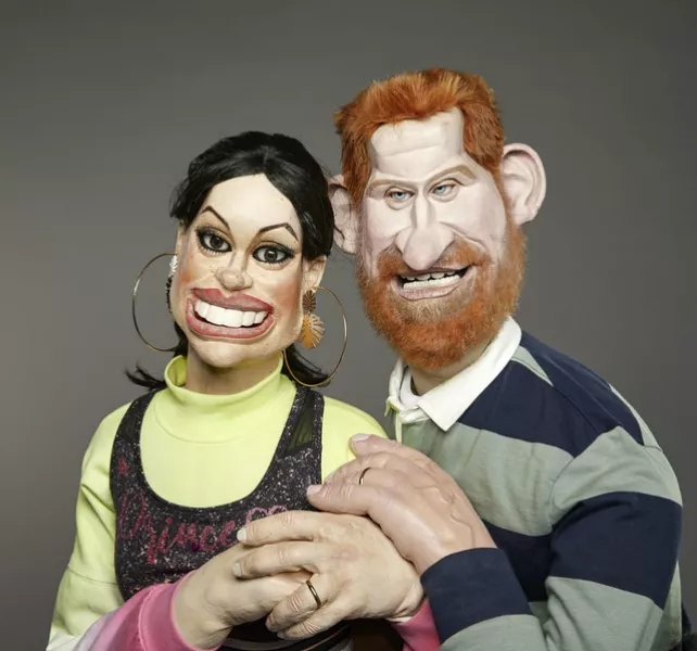 The Duke and Duchess of Sussex in puppet form (Avalon/Mark Harrison/PA)