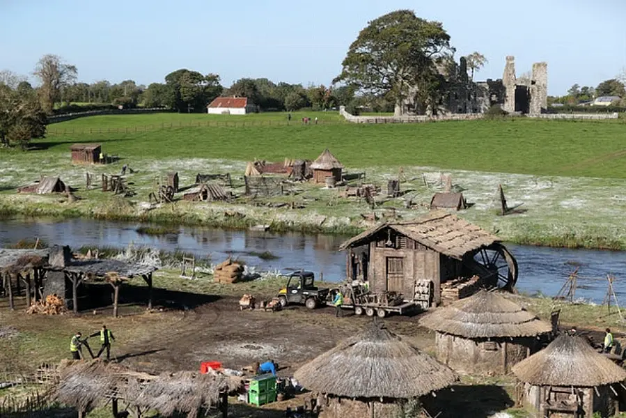 Crew members dismantle the set of the movie (Niall Carson/PA)