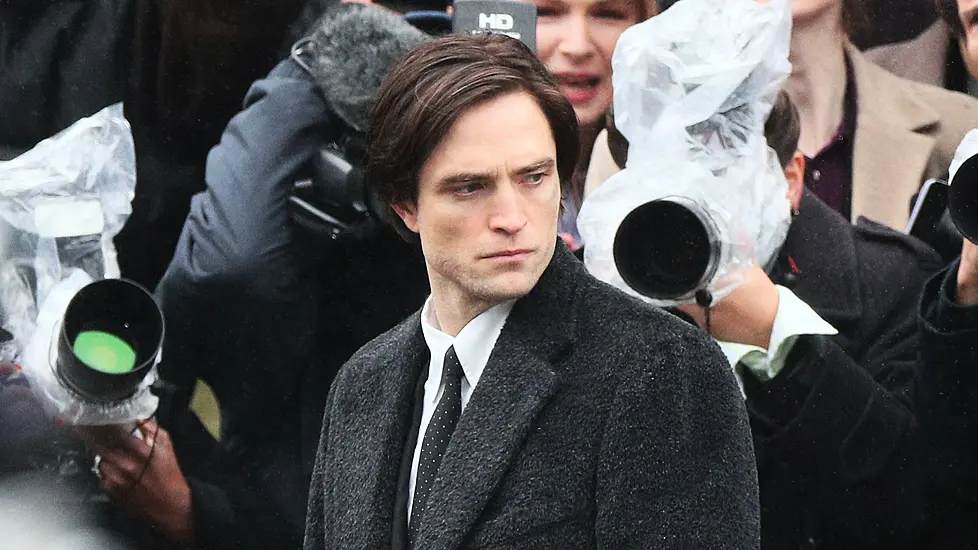 Robert Pattinson Pictured Filming Funeral Scene For The Batman In Liverpool