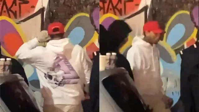 Chris Brown Spotted Graffitiing Wall In East London