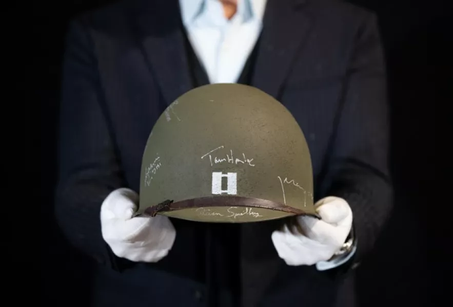 Captain Miller’s (Tom Hanks) cast-autographed helmet from Saving Private Ryan (Andrew Matthews/PA)