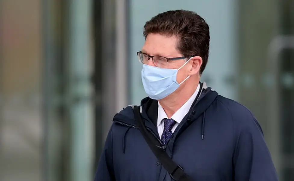 Eamon Ryan, Minister for Climate Action, Communications Networks and Transport, leaving the convention centre where the Dail is meeting today due to Covid-19 restrictions (Niall Carson/PA)