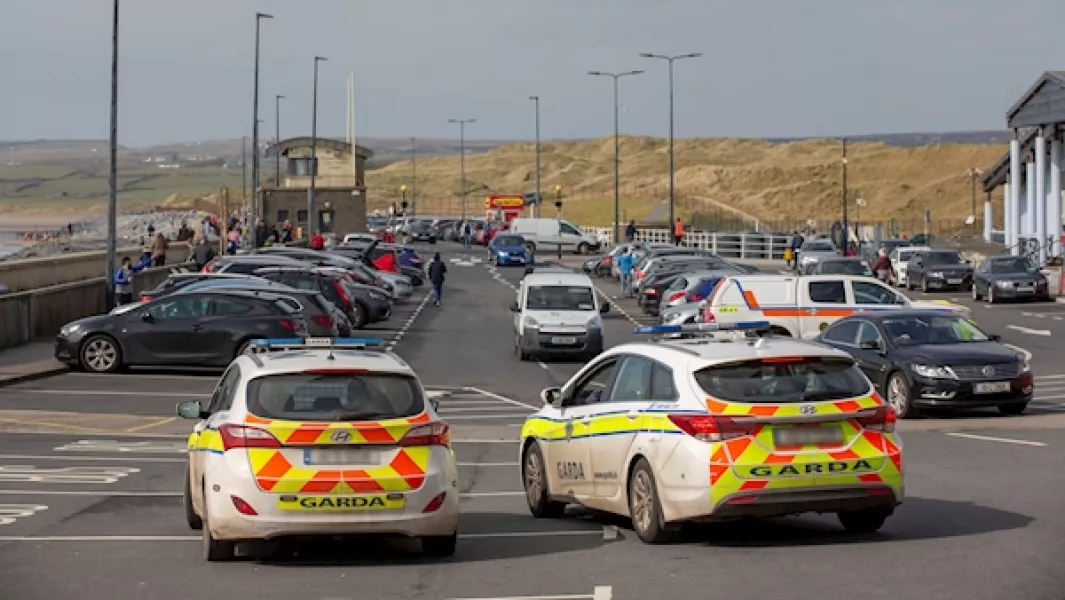 Gardaí were forced to stop people entering carparks in Lahinch in March due to social distancing measures.