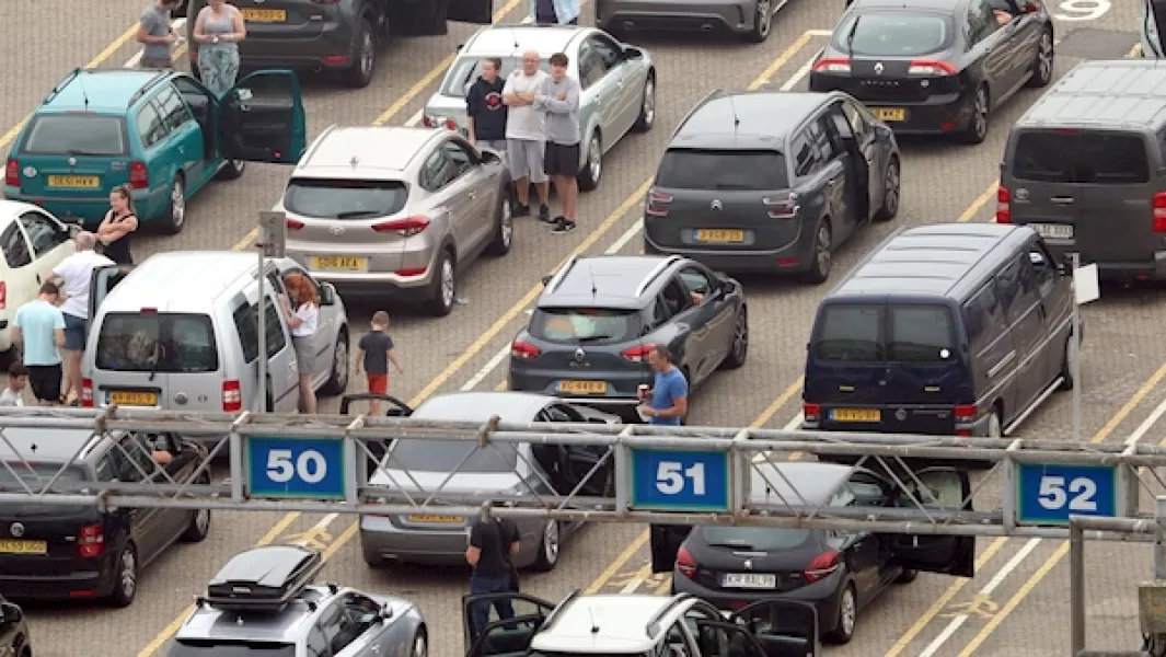 People wait at Dover to cross the English Channel to France. Photo: Gareth Fuller/PA