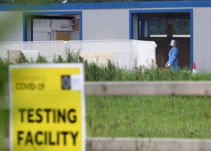 A Covid-19 testing facility in Tullamore, Co Offaly (Niall Carson/PA)