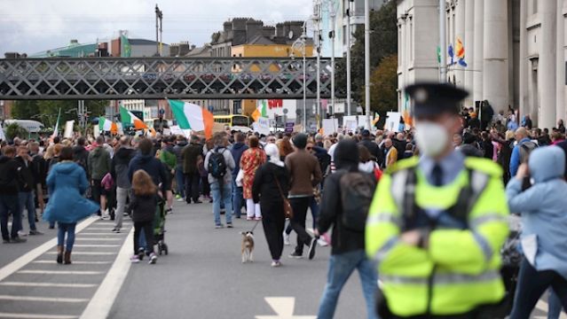 Over 1,000 People Attend Anti-Mask Protest In Dublin