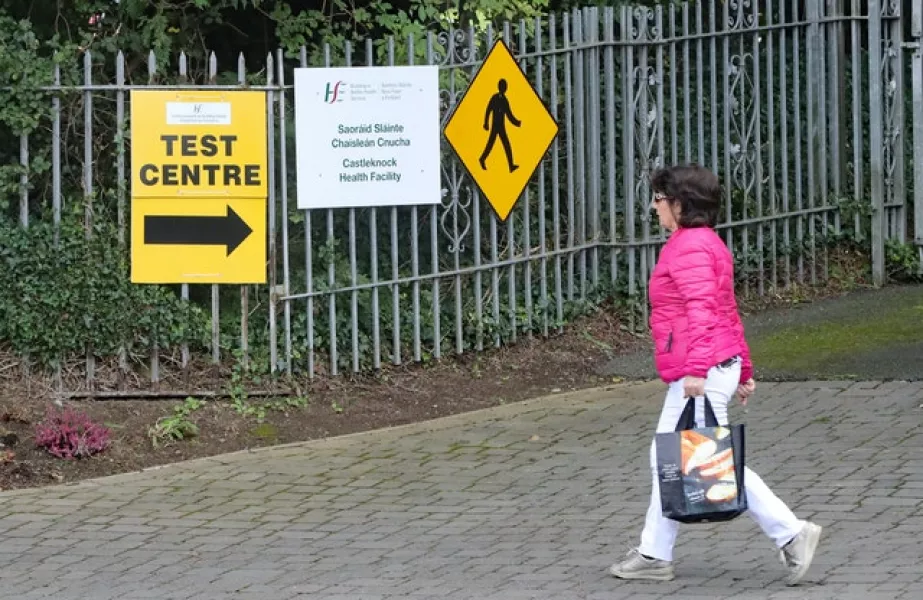 One of two pop up Covid-19 testing facilities in Dublin at Castleknock Health centre (Niall Carson/PA)