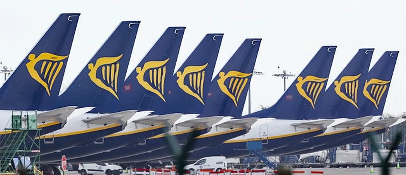 Ryanair jets parked up on the runway of Dublin airport (Niall Carson/PA)