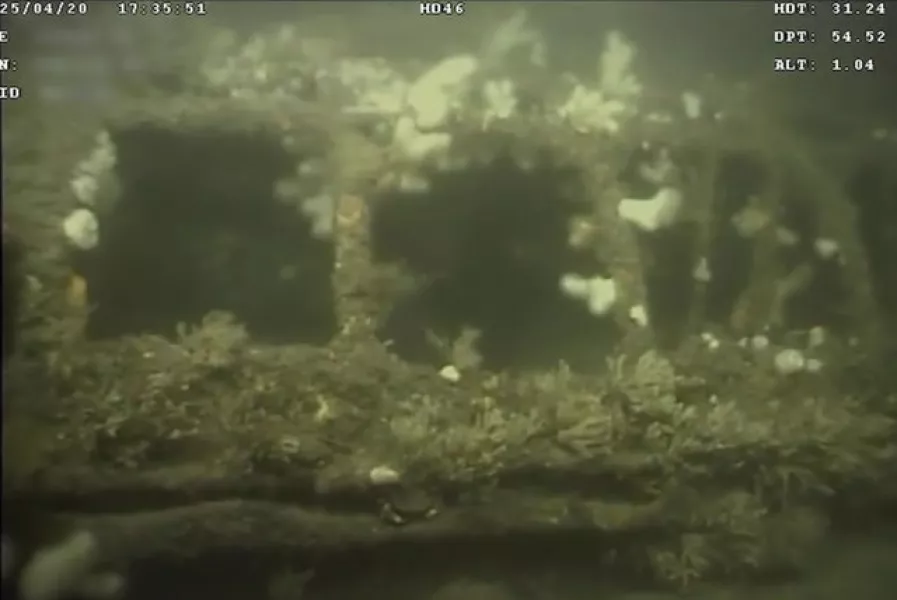 The propellers on a first World War German submarine that has been surveyed for the first time since its loss in 1917 (MMT/Reach Subsea)