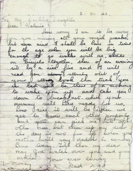Letter written by Lance Corporal James Ambrose (Commonwealth War Graves Commission/PA)