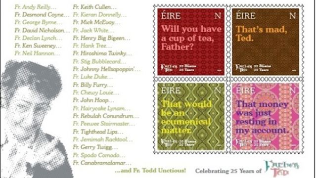 An Post Mark 25Th Anniversary Of Father Ted With Special Stamp Collection