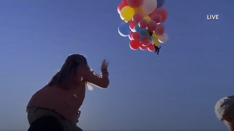 Watch: David Blaine Floats In The Sky Holding Giant Balloons In Latest Stunt