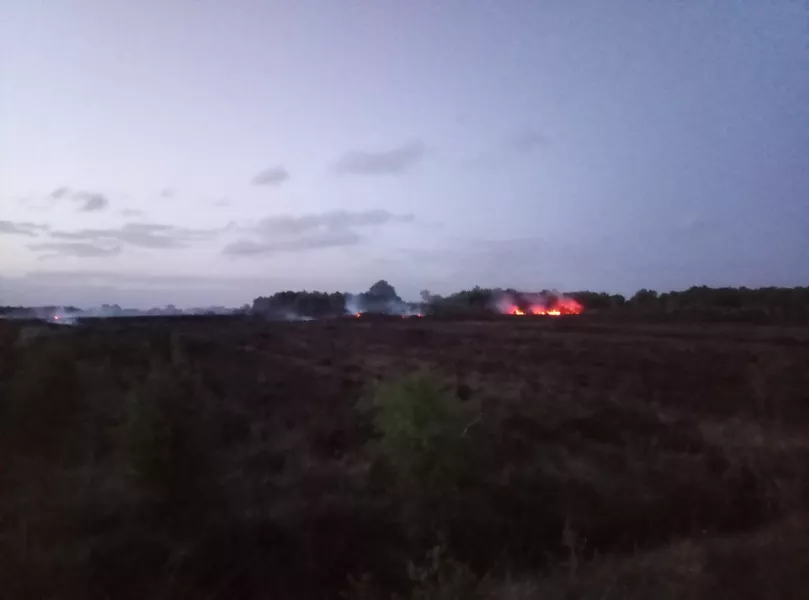 A peatland fire smouldered close to Lough Neagh for a month. Photo: LoughNeaghPartnership/PA